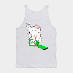 Cute Persian Cat Spilled Wasabi sauce Tank Top